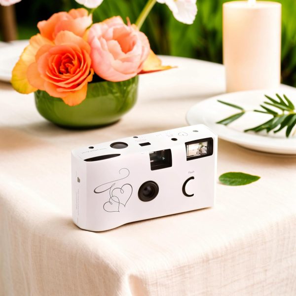 Weddingstar Disposable Camera with Flash - Single Use 35mm Film Camera for Wedding or Party Favors - Silver Enchanted Hearts (10 Pack) - Image 3